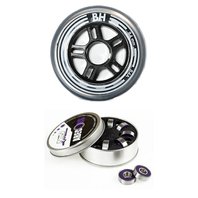 In-line sada koleček BH 84mm 84A 8ks + ložiseka NILS ABEC 9 Carbon
